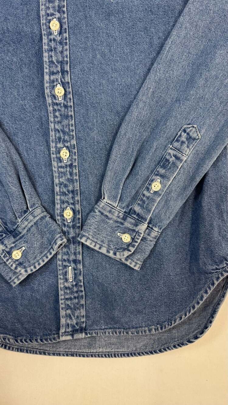 Vintage 90s Ralph Lauren Denim Button Down Shirt kids Size S - Picture 3 of 4